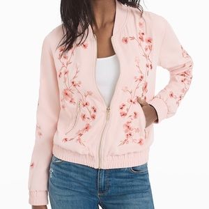 Floral Embroidered Bomber Jacket